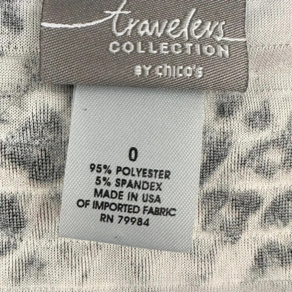 Chicos Travelers Open Front Cardigan Size 0 Slinky Animal Print Y2K Leopard - Picture 10 of 14